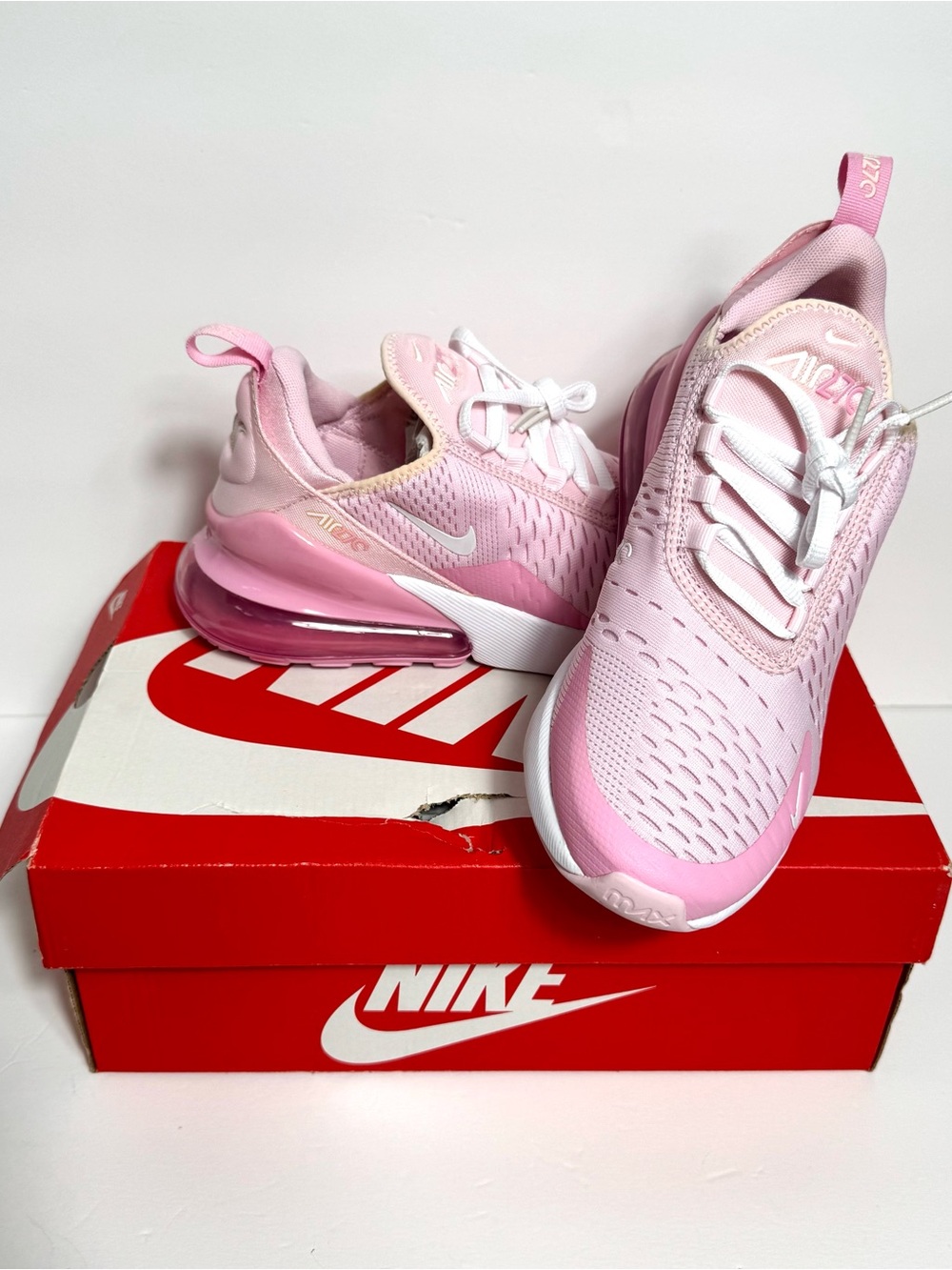 Nike (GS) Air Max 270 ‘Pink Foam’ Sneakers Brand New Size 5.5Y Women’s 7 - Picture 2 of 7